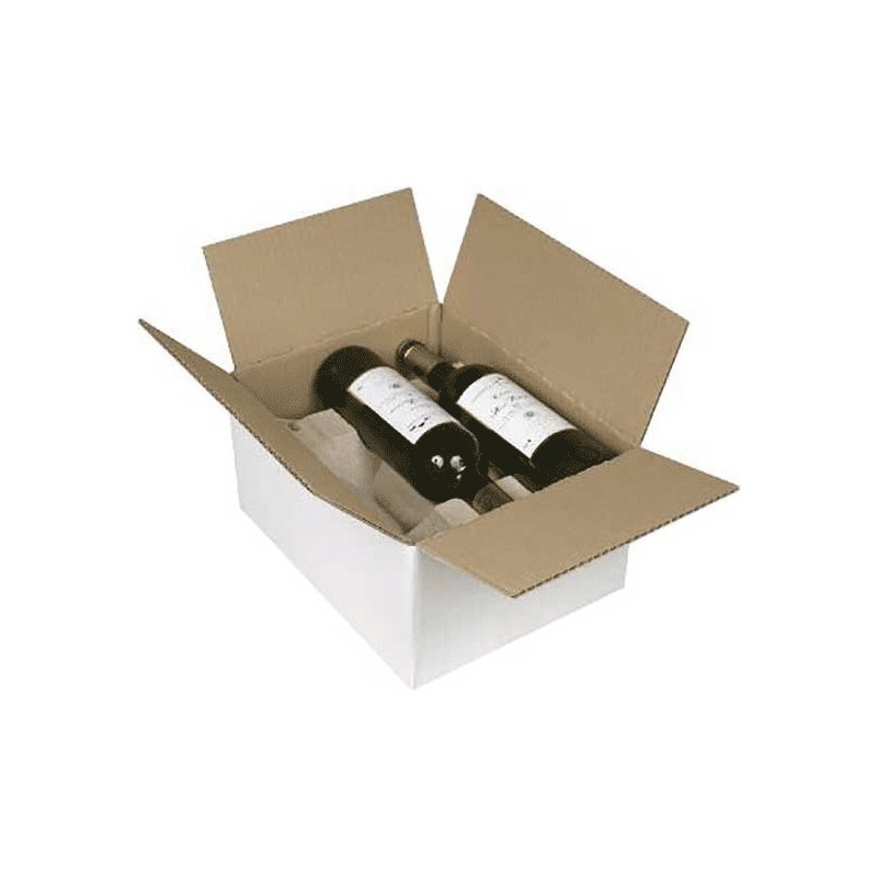 5 caisses carton pour 6 bouteilles Vin 240 x 160 x 300 m/m
